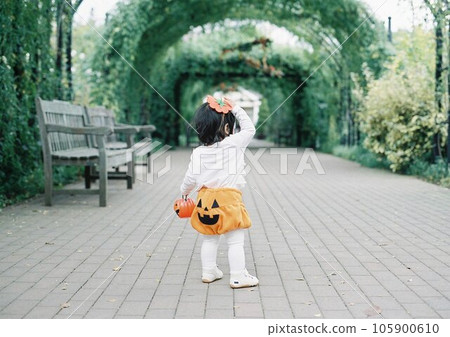 Children going out wearing Halloween costumes Children going out wearing Halloween costumes 105900610