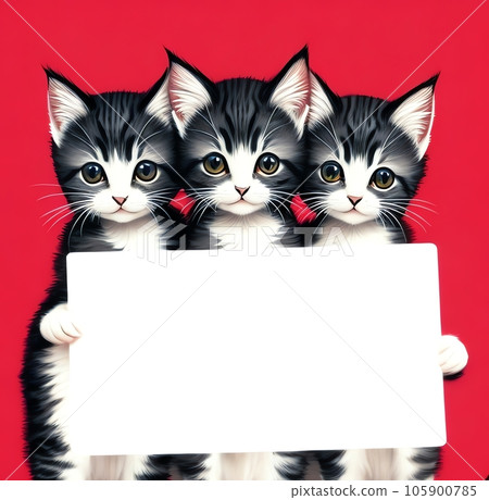 三隻小貓與白板 105900785