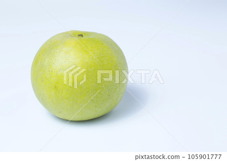 白色背景梨的照片 青梨夏姬 105901777