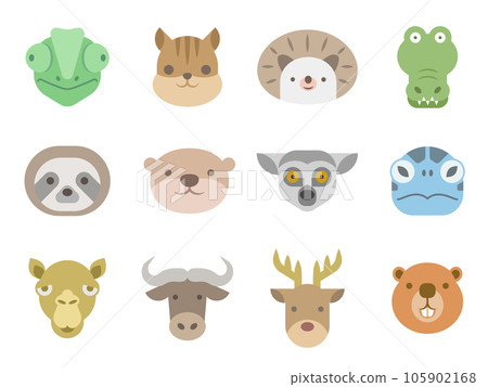 Simple animal face icon set 105902168