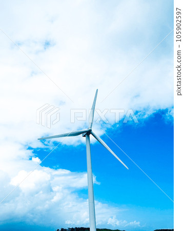 Wind fair with blue sky and wind power 105902597