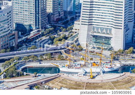 [神奈川的城市景觀] 橫濱港未來的城市景觀 105903091