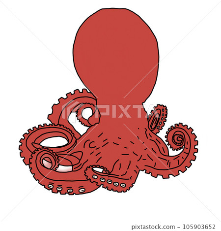 octopus cartoon on white background octopus cartoon on white background 105903652