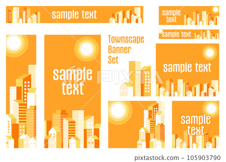 Banner set _ building group _ orange Banner set _ building group _ orange 105903790