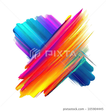 Colorful watercolor hand drawn paper texture torn splatter banner. Wet brush painted spots and strokes abstract vector illustration. 105904445