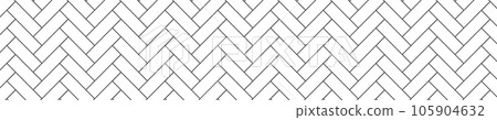 Herringbone or fishbone tile pattern. Parquet texture. Stone or ceramic brick wall background. Kitchen backsplash or bathroom floor zigzag mosaic surface. Pavement layout Herringbone or fishbone tile pattern. Parquet texture. Stone or ceramic brick wall background. Kitchen backsplash or bathroom floor zigzag mosaic surface. Pavement layout 105904632