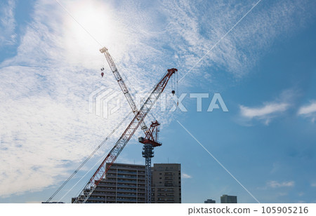 View of the city along the Sumida River in Tokyo 105905216