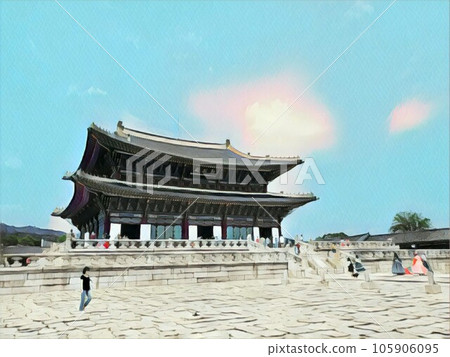 藍天和歷史風景插畫 105906095