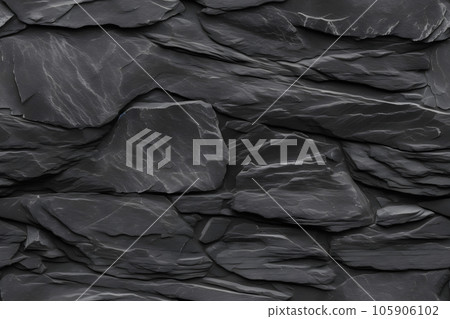Seamless texture of dark grey black slate tile wall, neural network generated image Seamless texture of dark grey black slate tile wall, neural network generated image 105906102