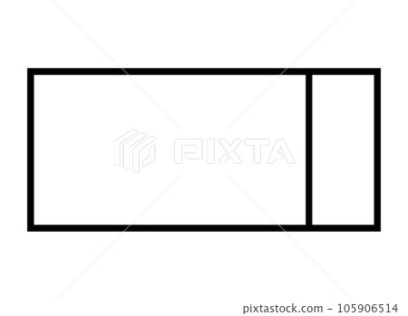 一張票的簡單線條圖 右側垂直線 105906514