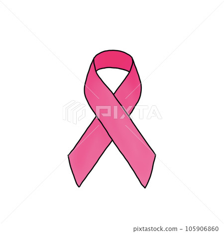 pink ribbon isolated on white background 105906860