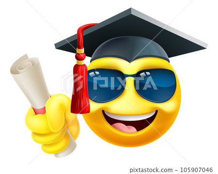 Emoji Graduate College Sunglasses Cartoon Emoticon Emoji Graduate College Sunglasses Cartoon Emoticon 105907046