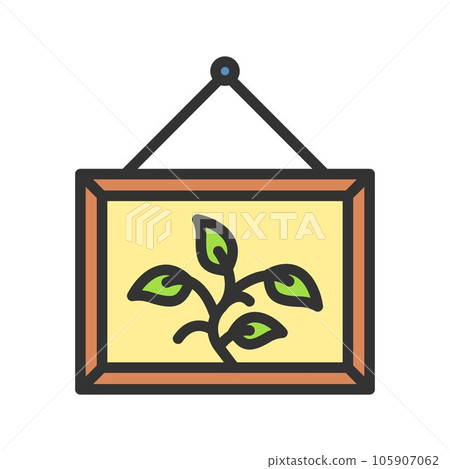 Wooden Wall Frame Icon Image. 105907062