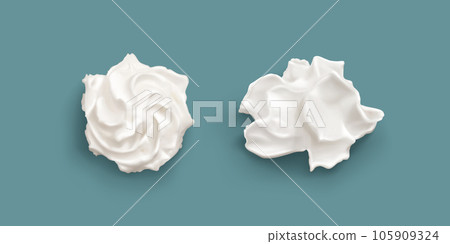 3d white isolated cake cream ice whip swirl vector 3d white isolated cake cream ice whip swirl vector 105909324