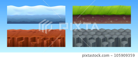 Game seamless ground and underground layer. Game seamless ground and underground layer. 105909359
