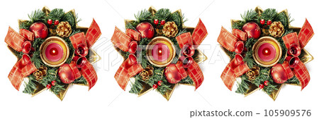 pattern from Christmas wreath on white background pattern from Christmas wreath on white background 105909576