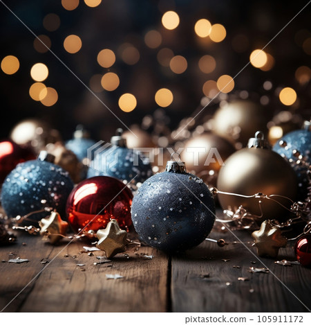 Beautiful and wonderful Christmas decoration background with customizable space for Christmas wishes. 105911172