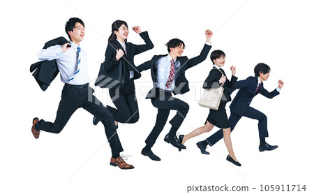 PNG一群年輕商界人士跳躍背景透明剪輯 PNG一群年輕商界人士跳躍背景透明剪輯 105911714