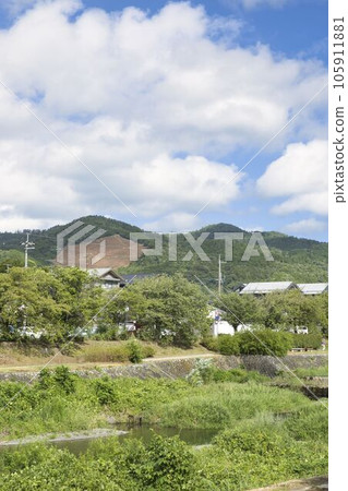 Kyoto Gozan Okuribi Nishigamo Funayama 2 seen from the Kamogawa River near Kamigamo Kyoto Gozan Okuribi Nishigamo Funayama 2 seen from the Kamogawa River near Kamigamo 105911881