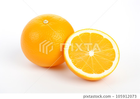 orange isolated on white background. generative AI orange isolated on white background. generative AI 105912073