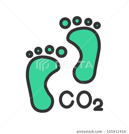 Carbon Footprint Icon Image. 105912416