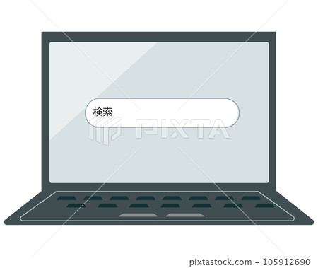 在您的筆記本電腦上進行搜索。在你的電腦上查一下。矢量圖 105912690