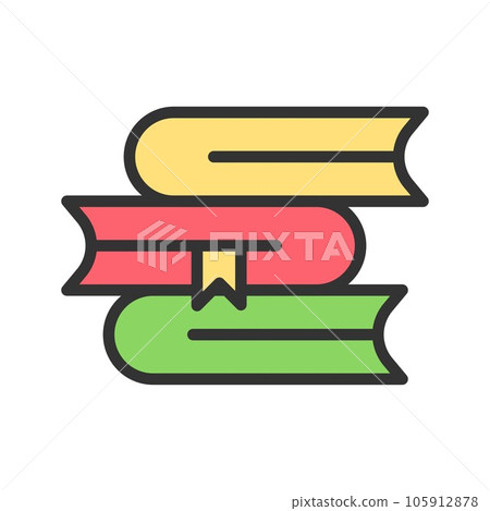 Books Stack Icon Image. 105912878