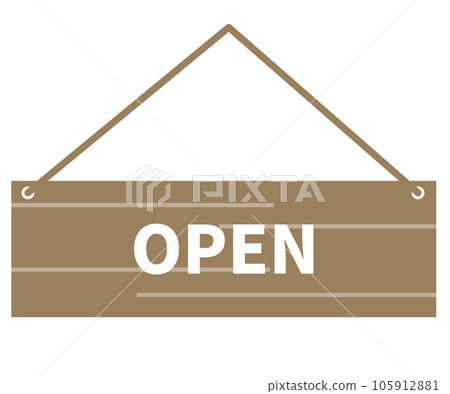 打開打開標誌木。矢量圖 打開打開標誌木。矢量圖 105912881