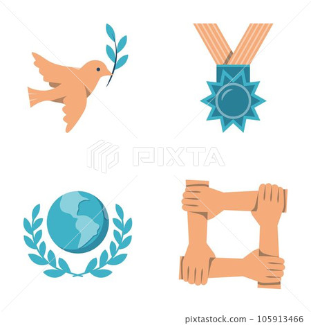 Peace diplomacy flat icon set Peace diplomacy flat icon set 105913466
