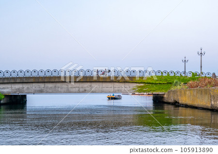 Otaru Canal Tsukimi Bridge Rickshaw Otaru Canal Tsukimi Bridge Rickshaw 105913890