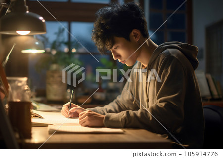 在家學習的男高中生 在家學習的男高中生 105914776