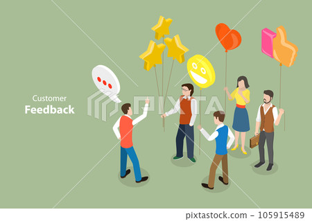 3D Isometric Flat Vector Conceptual Illustration of Customer Feedback 3D Isometric Flat Vector Conceptual Illustration of Customer Feedback 105915489