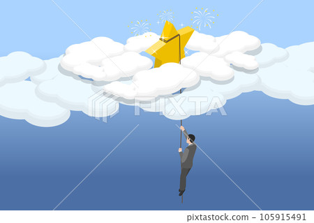 3D Isometric Flat Vector Conceptual Illustration of Effort To Achieve Goal 105915491