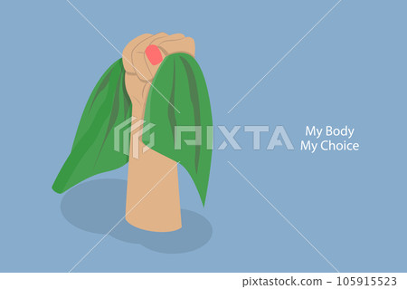3D Isometric Flat Vector Conceptual Illustration of My Body My Choice 105915523