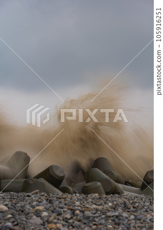 Shizuoka City The rough appearance seen on the Hirono coast 105916251