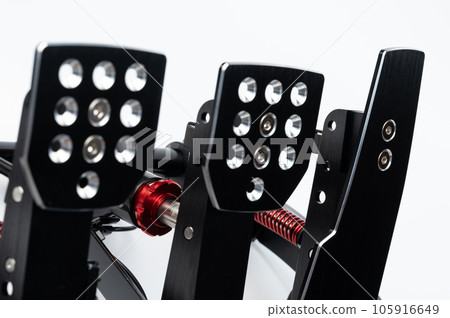 Three black metal car pedals Three black metal car pedals 105916649