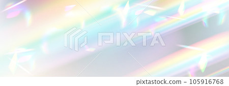 Rainbow light prism effect, transparent ethereal dreamy aura background. Hologram reflection, crystal flare leak shadow overlay. Vector illustration of abstract blurred iridescent light backdrop Rainbow light prism effect, transparent ethereal dreamy aura background. Hologram reflection, crystal flare leak shadow overlay. Vector illustration of abstract blurred iridescent light backdrop 105916768