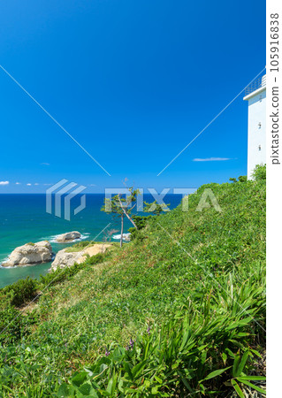 View of Cape Kasa in summer, Kaga City, Ishikawa Prefecture View of Cape Kasa in summer, Kaga City, Ishikawa Prefecture 105916838