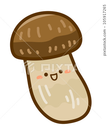 可愛的臉松茸蘑菇的插圖 105917265