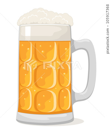 Glass of beer with foam close-up on a white. Oktoberfest 105917368