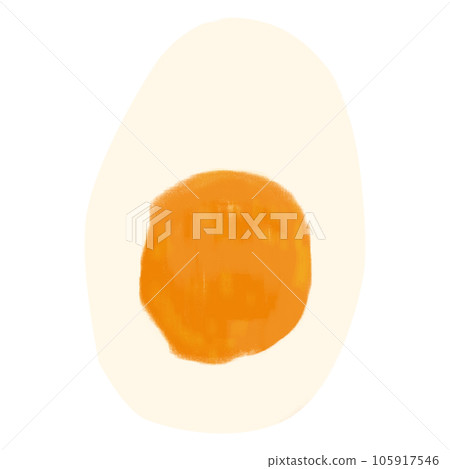 Hard boiled egg on a white background. Hand drawn watercolor. To cut in half. Protein-rich breakfast. Hard boiled egg isolated on white background. Hard boiled egg on a white background. Hand drawn watercolor. To cut in half. Protein-rich breakfast. Hard boiled egg isolated on white background. 105917546