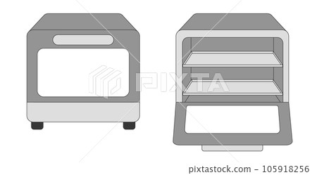 Simple oven opening and closing illustration set Simple oven opening and closing illustration set 105918256