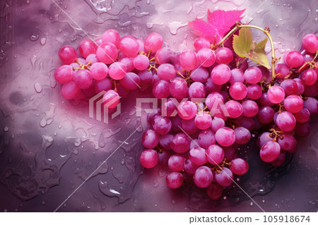 Red grapes with water drops close-up Red grapes with water drops close-up 105918674