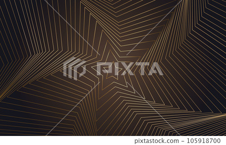 Abstract luxury golden star shape from lines on brown background. Abstract luxury golden star shape from lines on brown background. 105918700