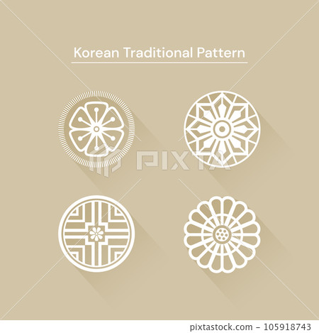 Korean traditional symbols set. Vector... - Stock Illustration ...