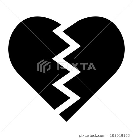 心,充滿風格的圖標代表破碎的心 心,充滿風格的圖標代表破碎的心 105919163