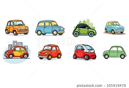 City car vector illustration concept, Cute vector smart car illustration, Car sharing logo,  105919478