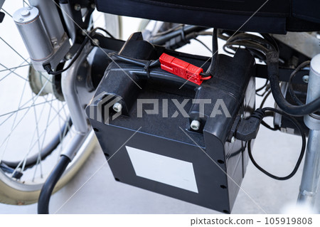 Battery of electric wheelchair for patient or people with disability people. Battery of electric wheelchair for patient or people with disability people. 105919808