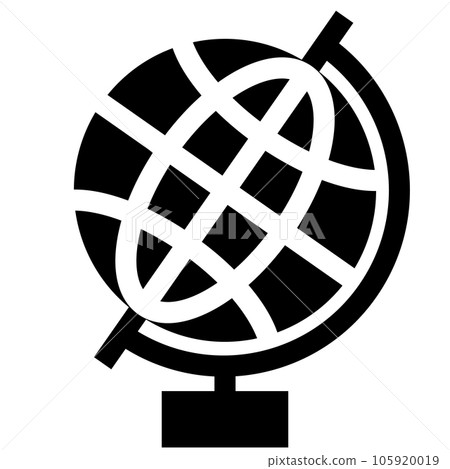 A filled style icon representing the globe 105920019