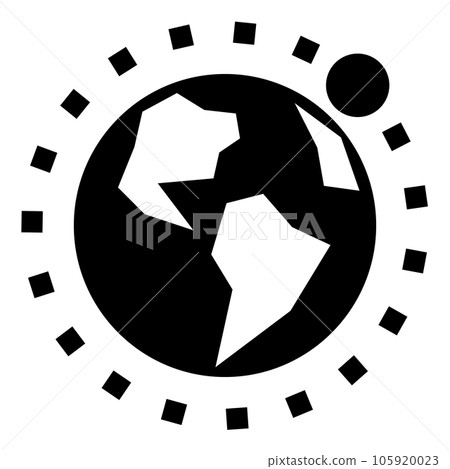A filled style icon representing the globe 105920023